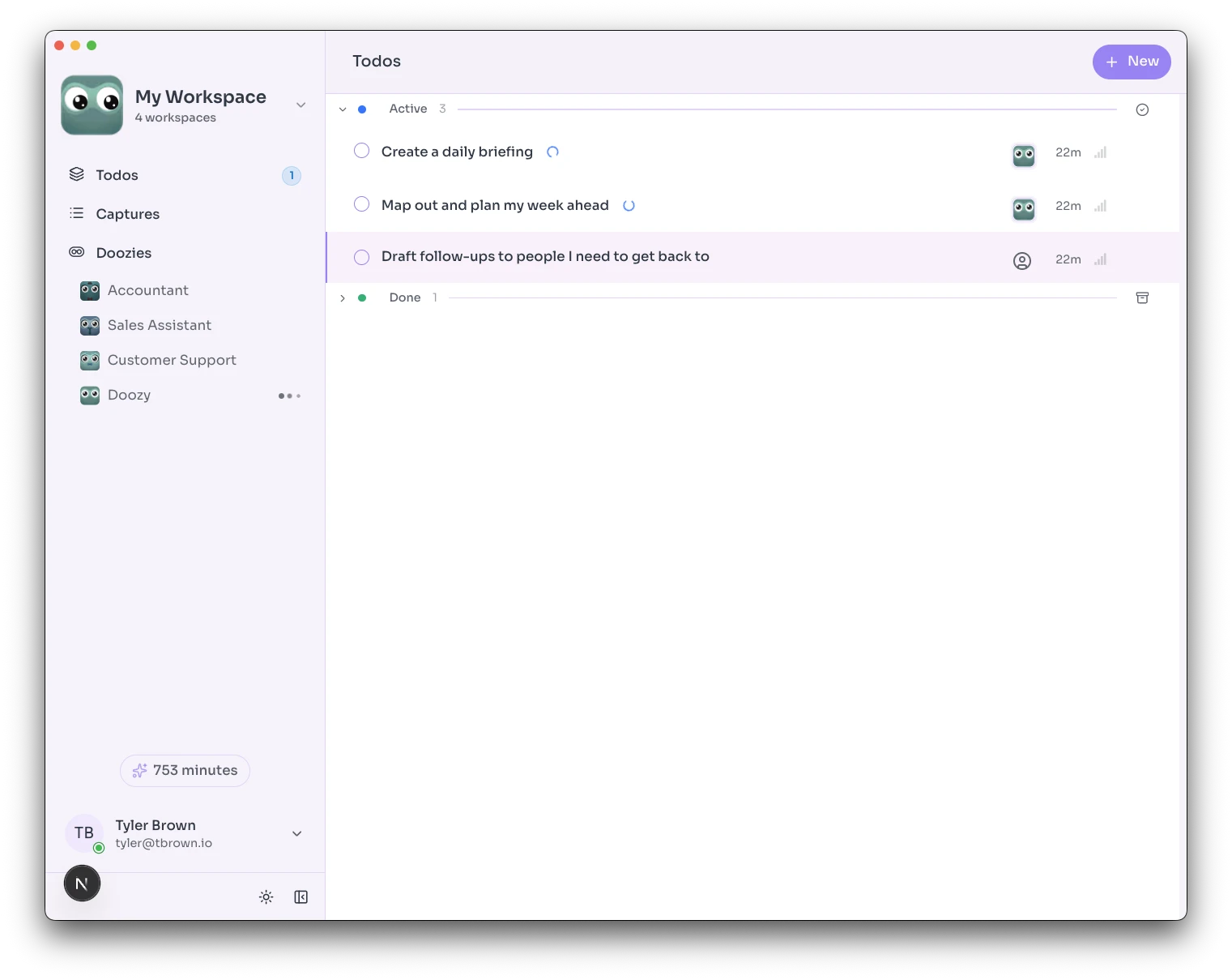 doozy to-do list view